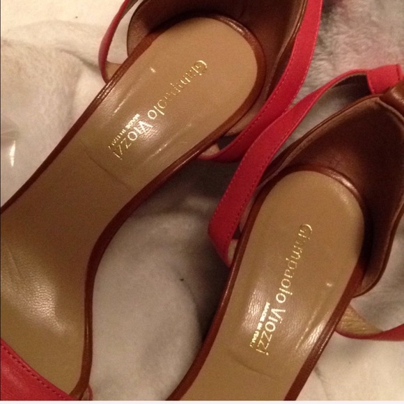 Pink & Caramel Strappy Sexy Sandals by GIAMPAOLO VIOZZI - Picture 7 of 8